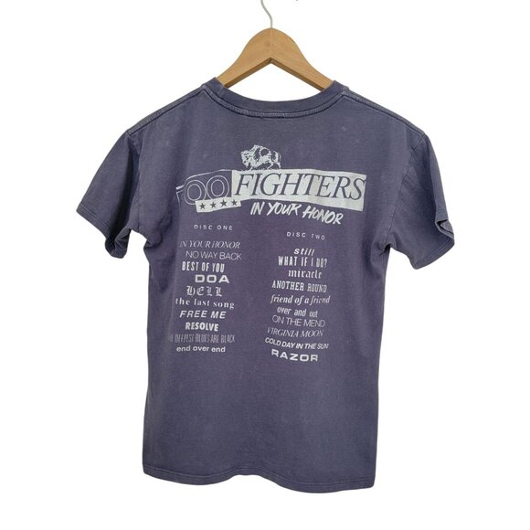Foo Fighters x Cotton On IN YOUR HONOR Kids Blue Silver T-Shirt Sz 9-10 Years - Picture 2 of 8